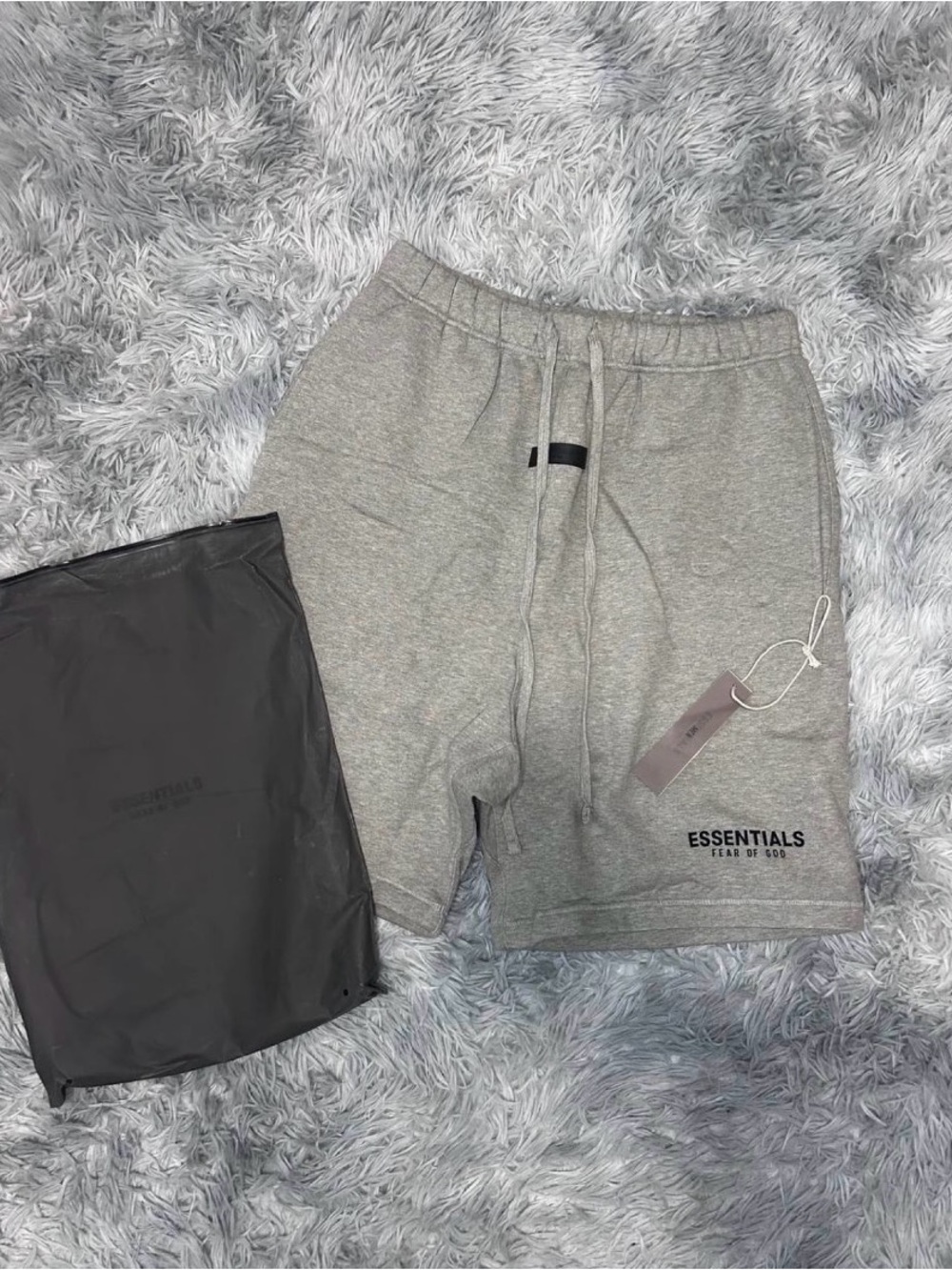 Essentials Gray Athletic Drawstring Shorts